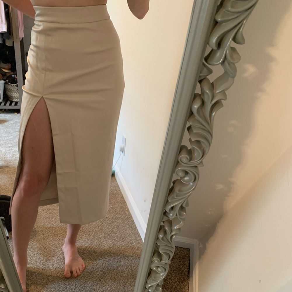 NWT En Saison faux soft leather skirt